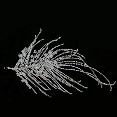 Luxurious Diamond Chain and Crystal Beaded Hair Clip